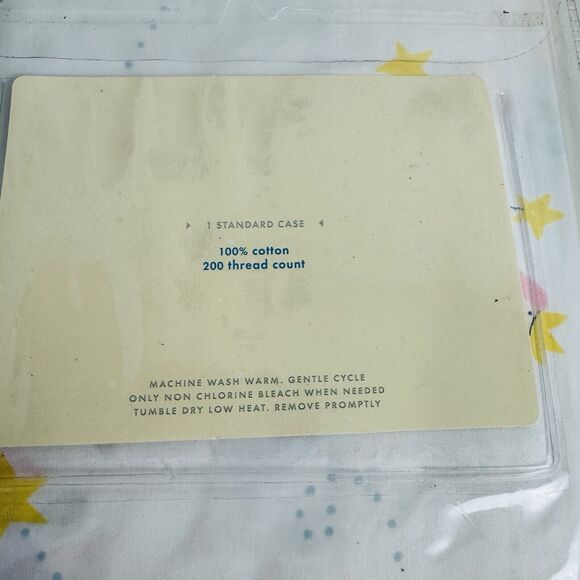 Pottery Barn Kids Pillowcase Fairytale Dreams Percale Standard Cotton New - Picture 4 of 4